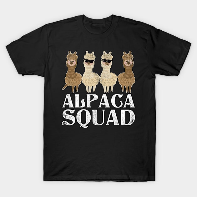 Llama Retro Alpaca Squad T-Shirt by shirtsyoulike